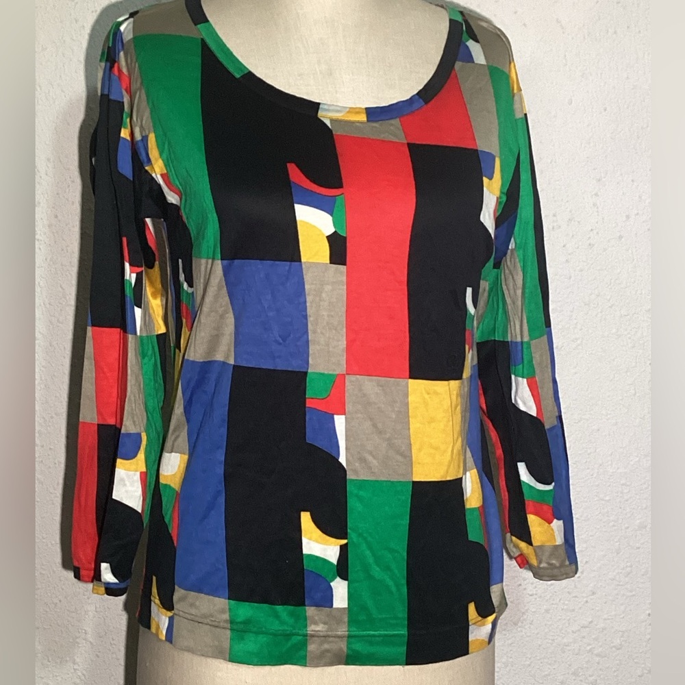 Gucci vintage womens late 80s early 90s Color Block blouse size medium
